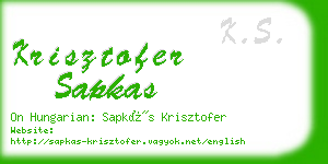 krisztofer sapkas business card